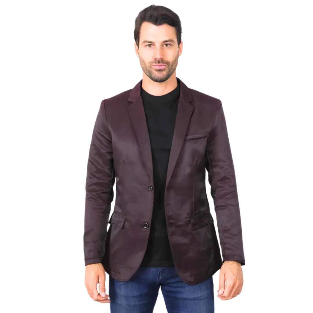 Platini Men's Double Button Plum Blazer