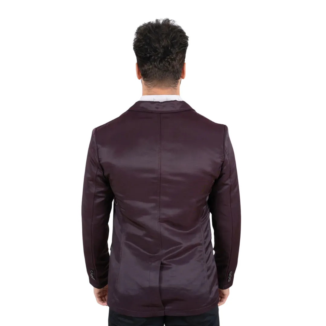 Platini Men's Double Button Plum Blazer