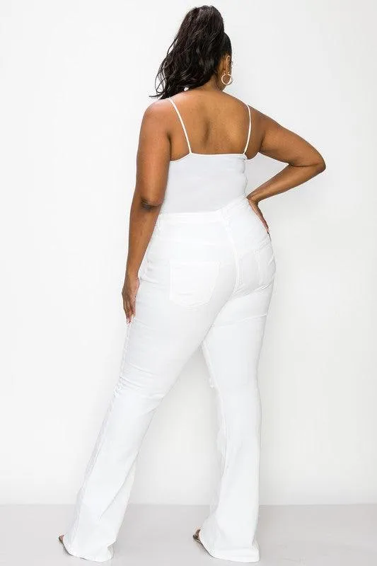 PLUS White Flare Jeans