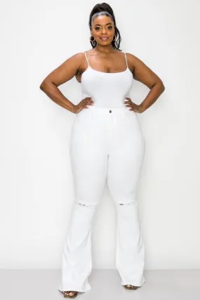 PLUS White Flare Jeans