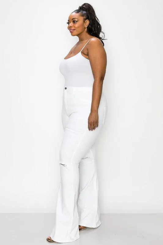 PLUS White Flare Jeans