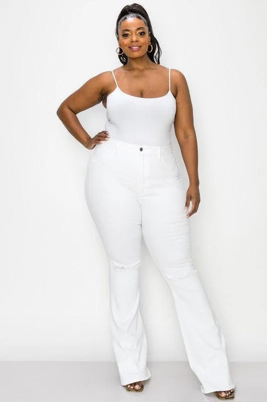 PLUS White Flare Jeans