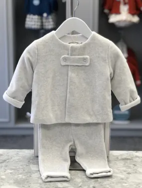 POM PETIT POM Grey Baby Boys Jacket & Trousers