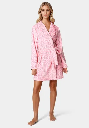 Printed Plush Robe