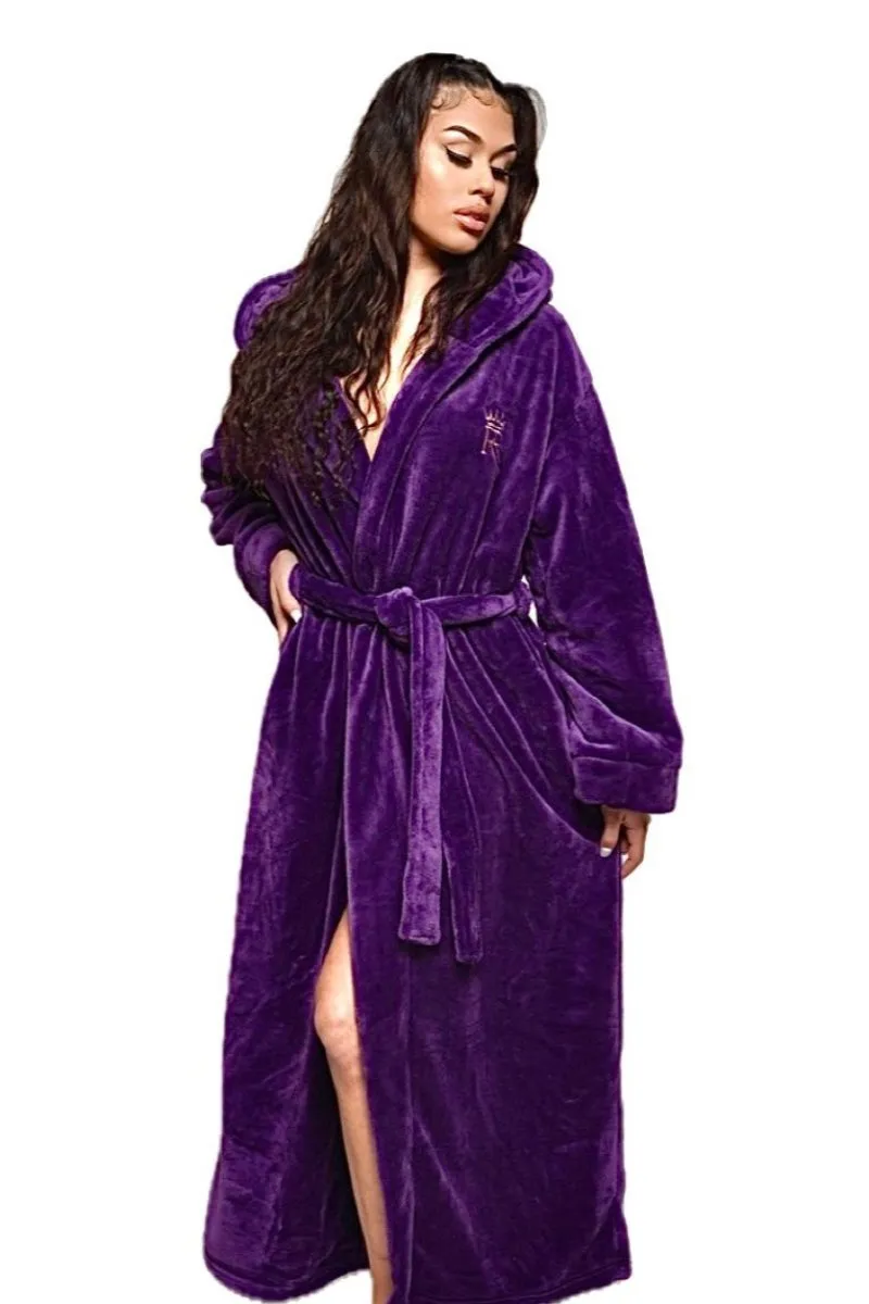 Purple Hooded Royalty Robe