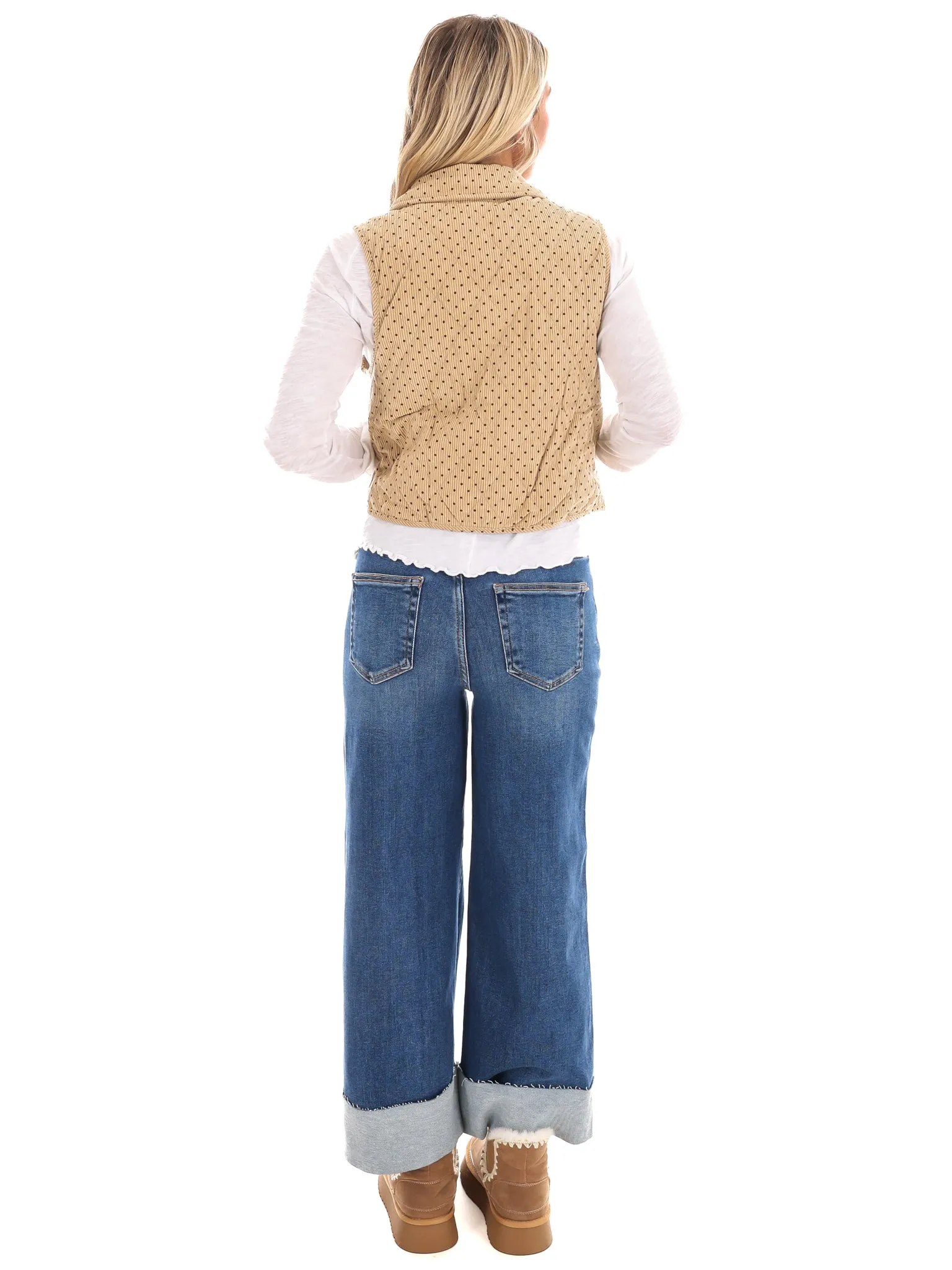 Quilted Charm Corduroy Vest