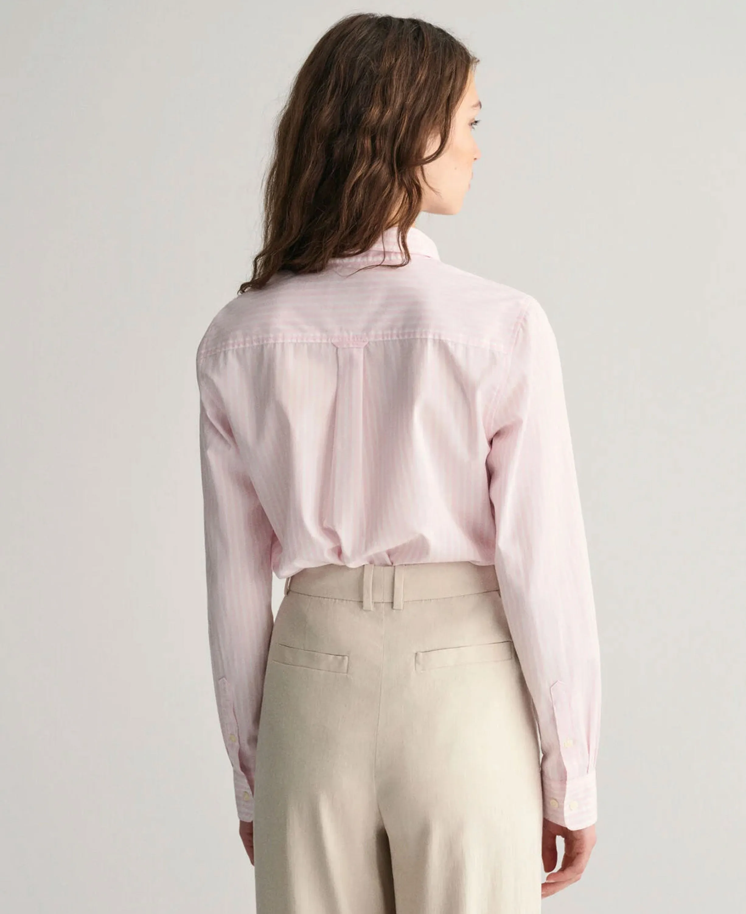 Regular Fit Classic Poplin Striped Shirt - Light Pink