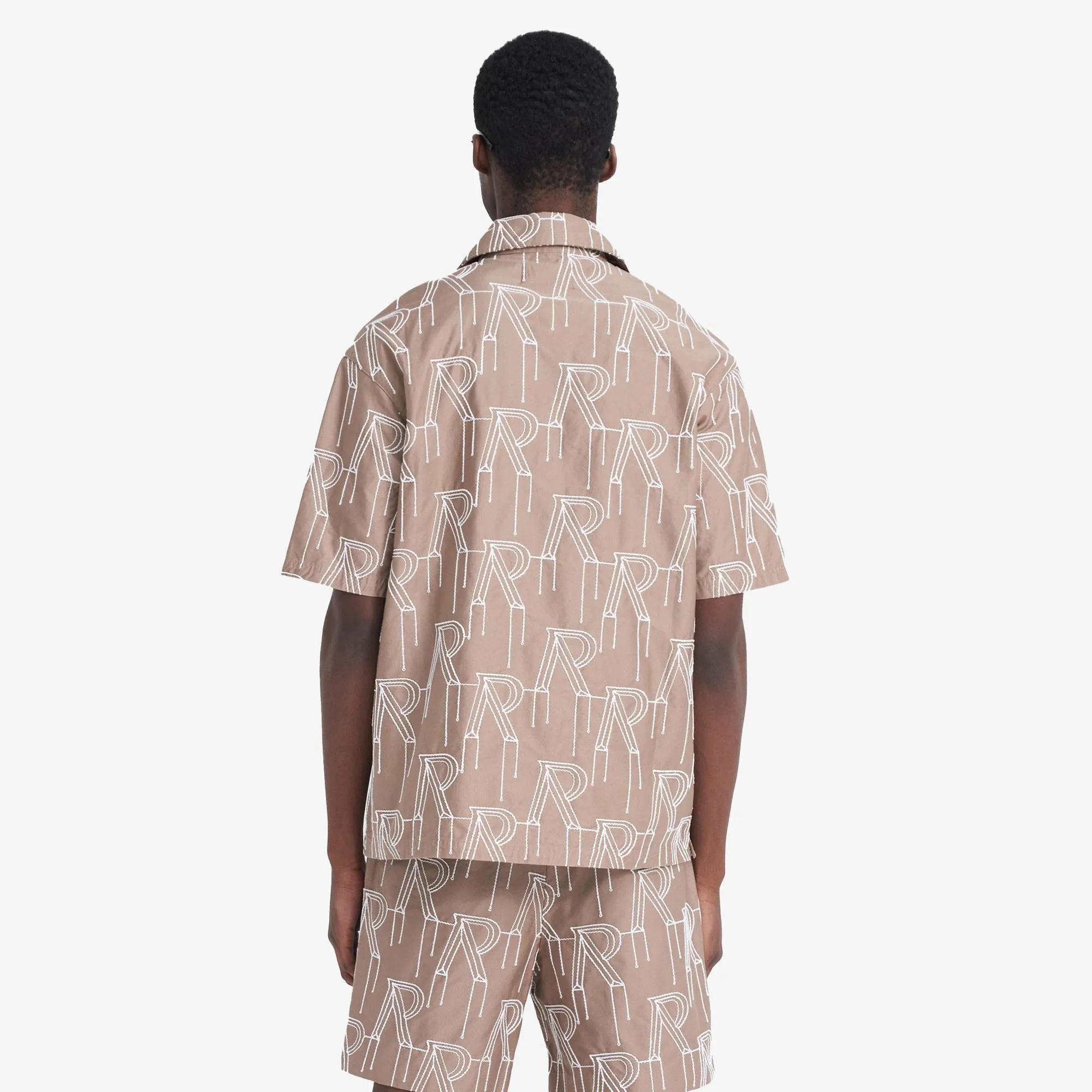 REPRESENT | EMBROIDERED INITIAL OVERSHIRT { WASHED TAUPE