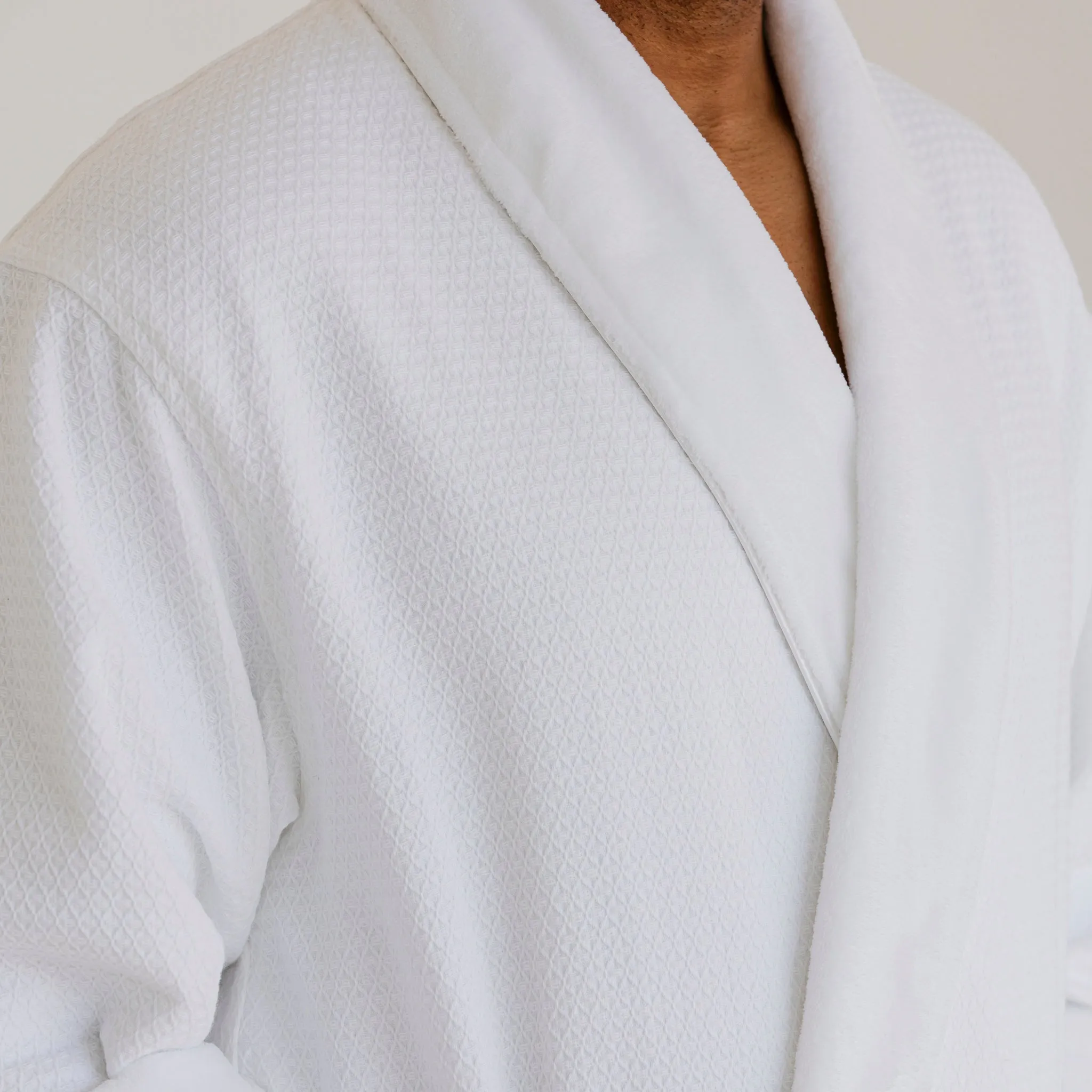 Resort Waffle & Plush Spa Robe - White
