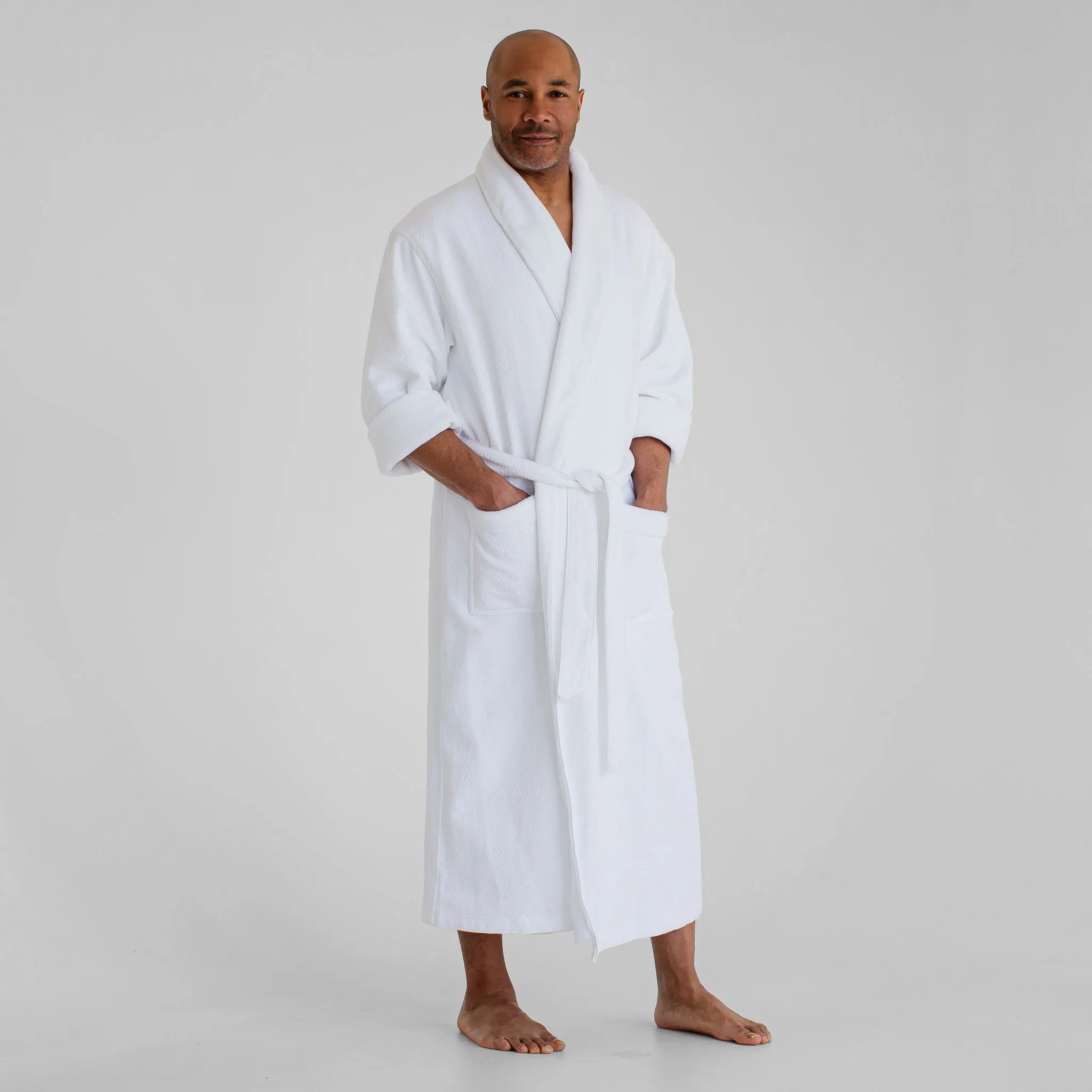 Resort Waffle & Plush Spa Robe - White
