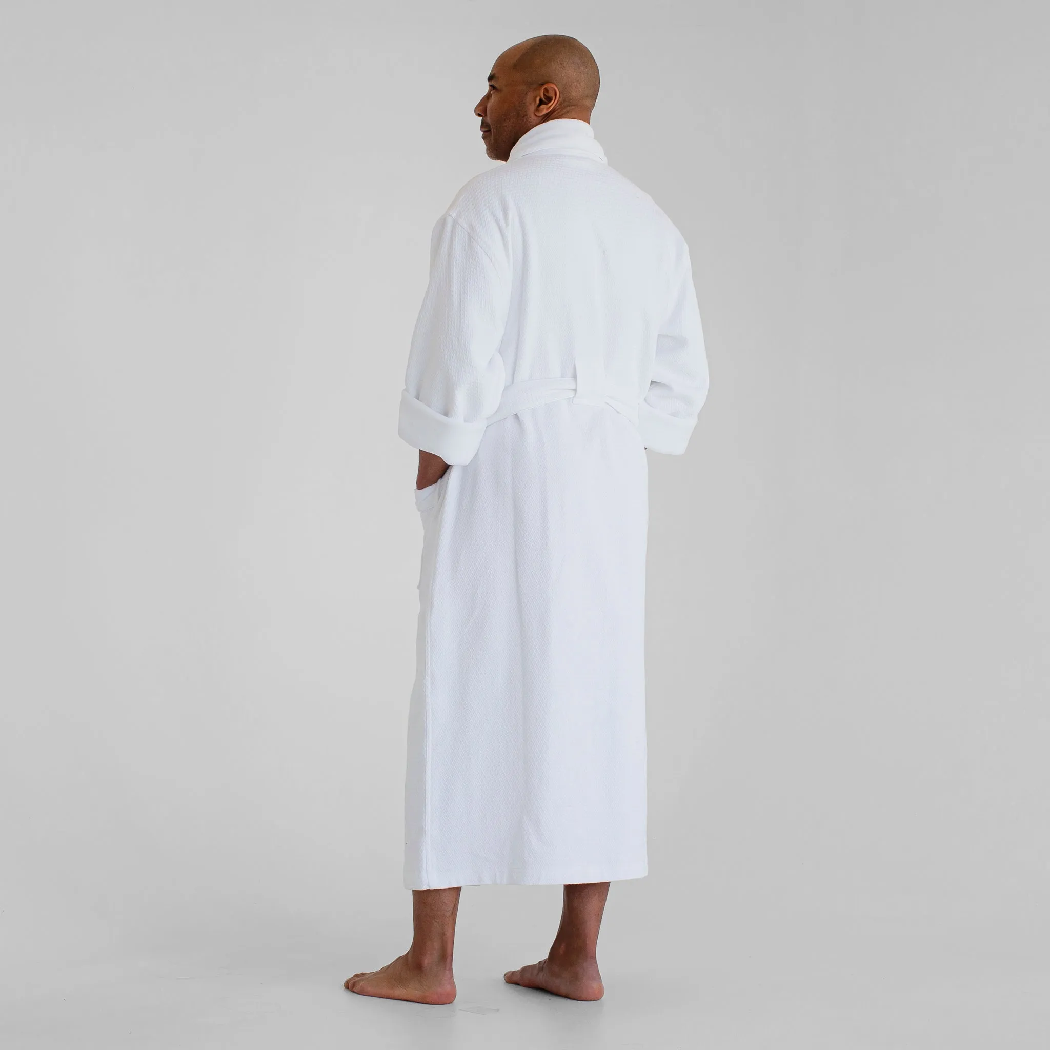 Resort Waffle & Plush Spa Robe - White