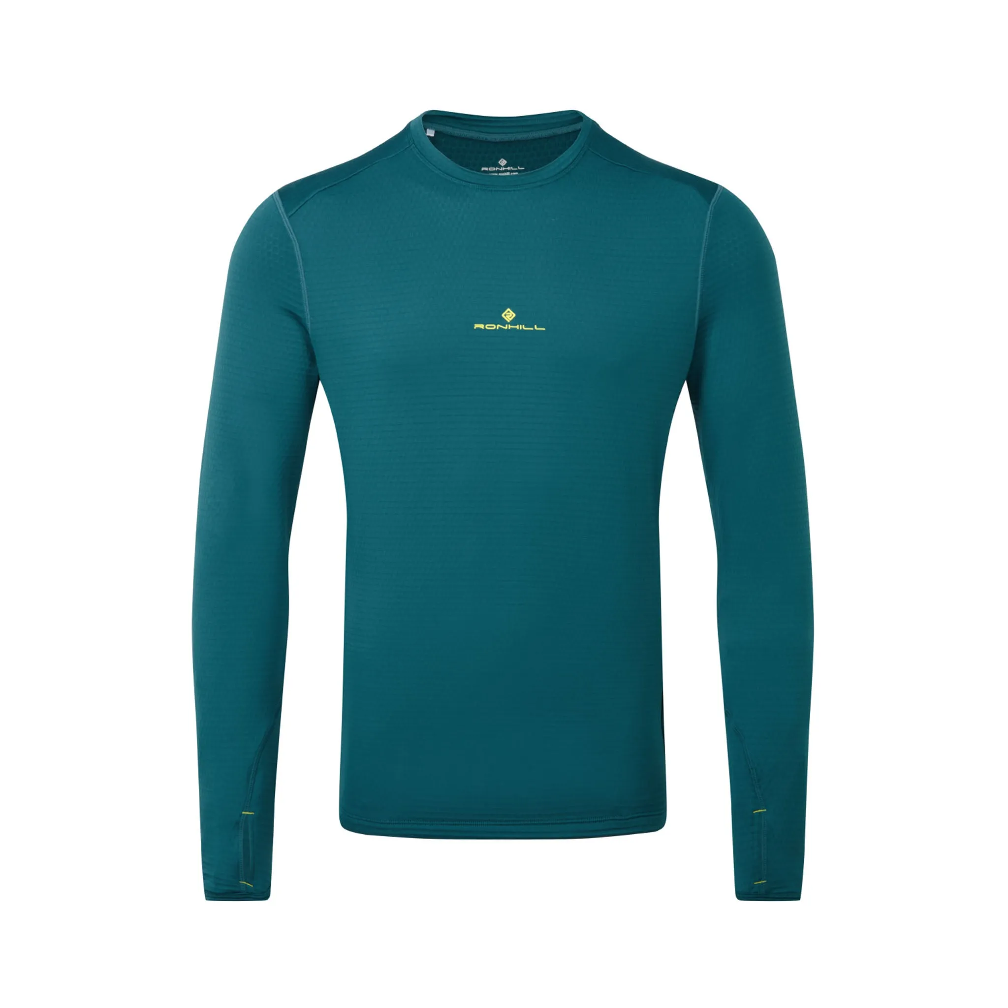 Ronhill | Men's Tech Winter Crew - Deep Teal/Acid