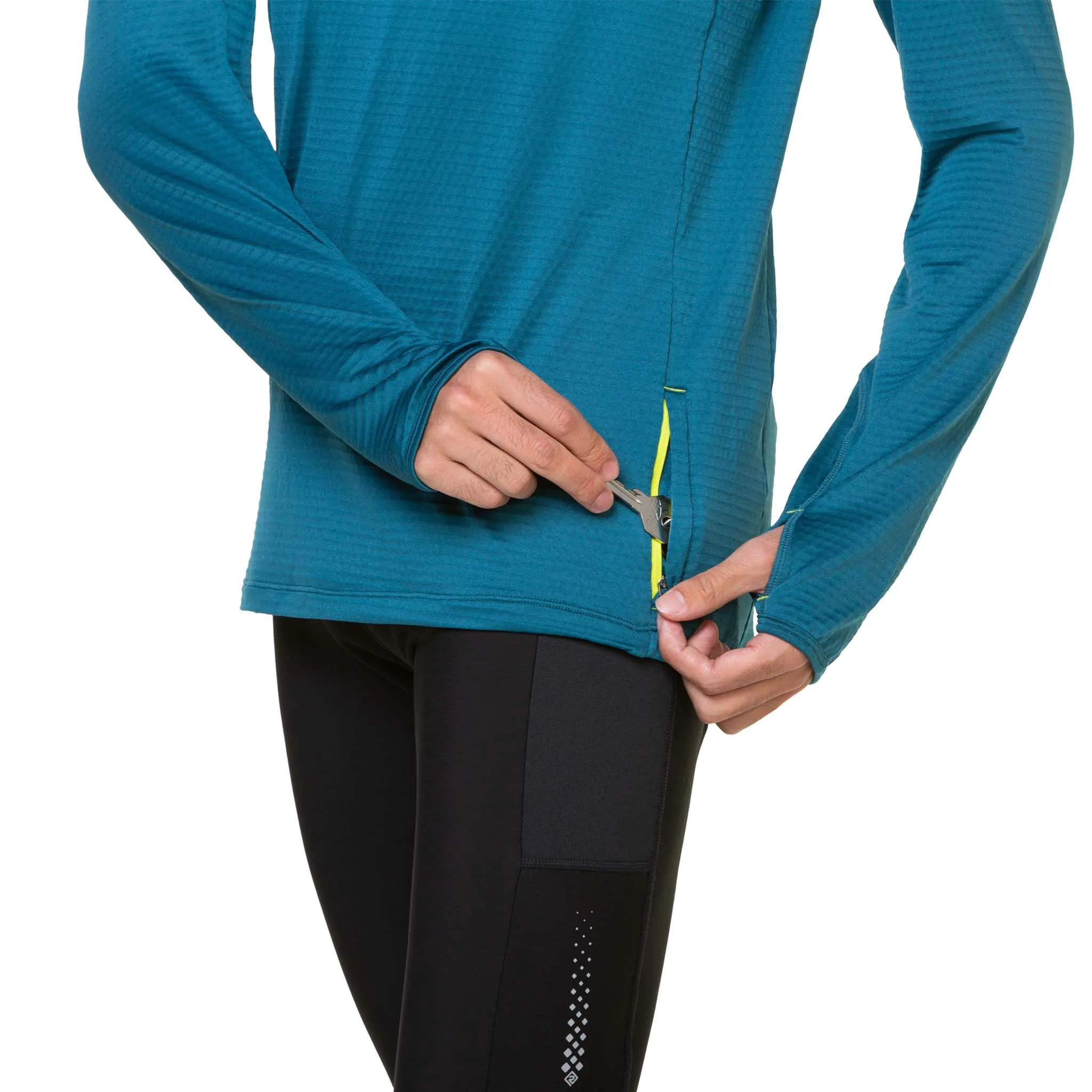 Ronhill | Men's Tech Winter Crew - Deep Teal/Acid