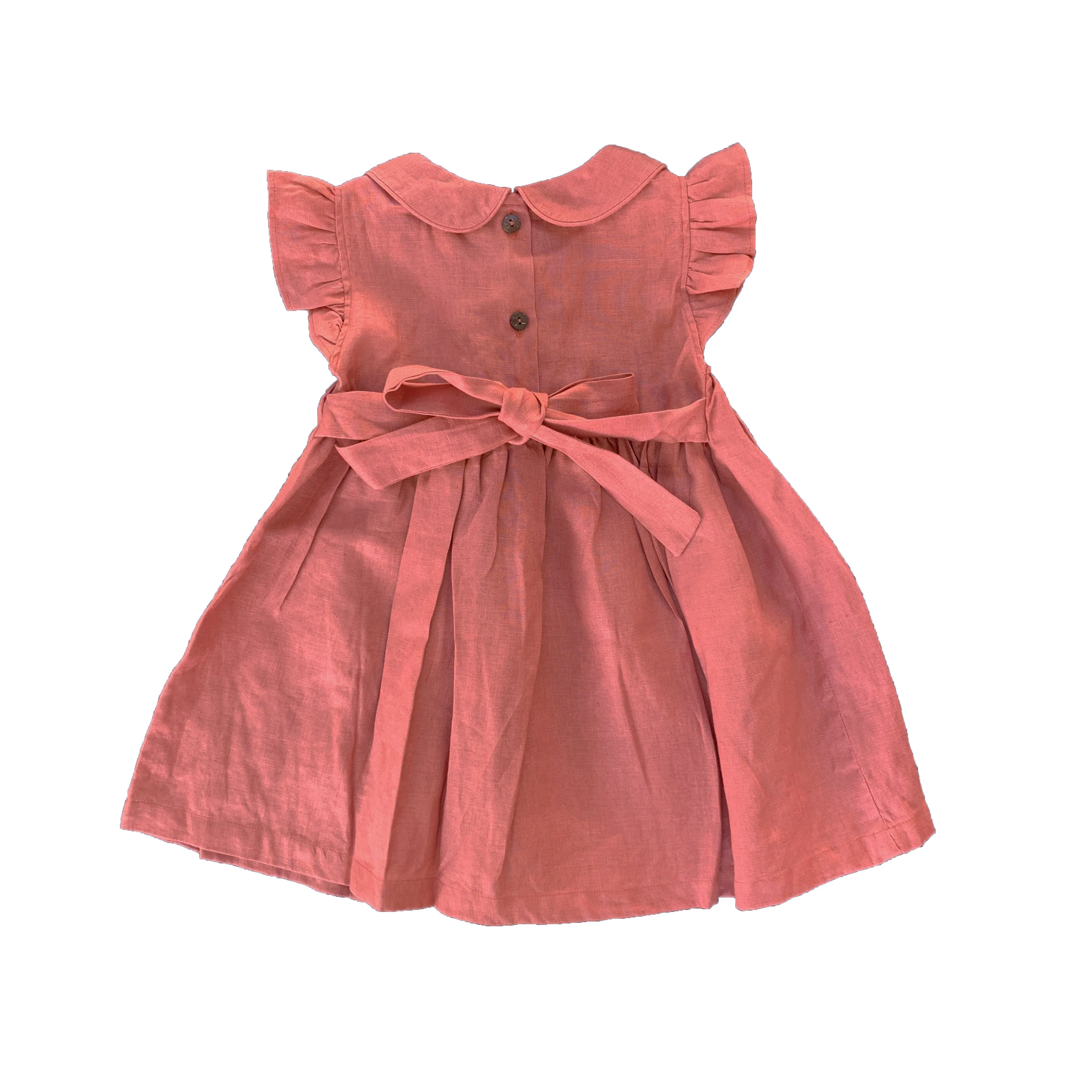 Rosewood Linen Smocked Dress