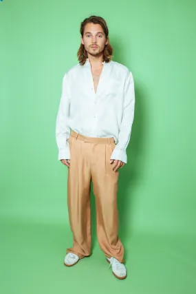 Ruben Long Sleeve Silk Shirt White Man