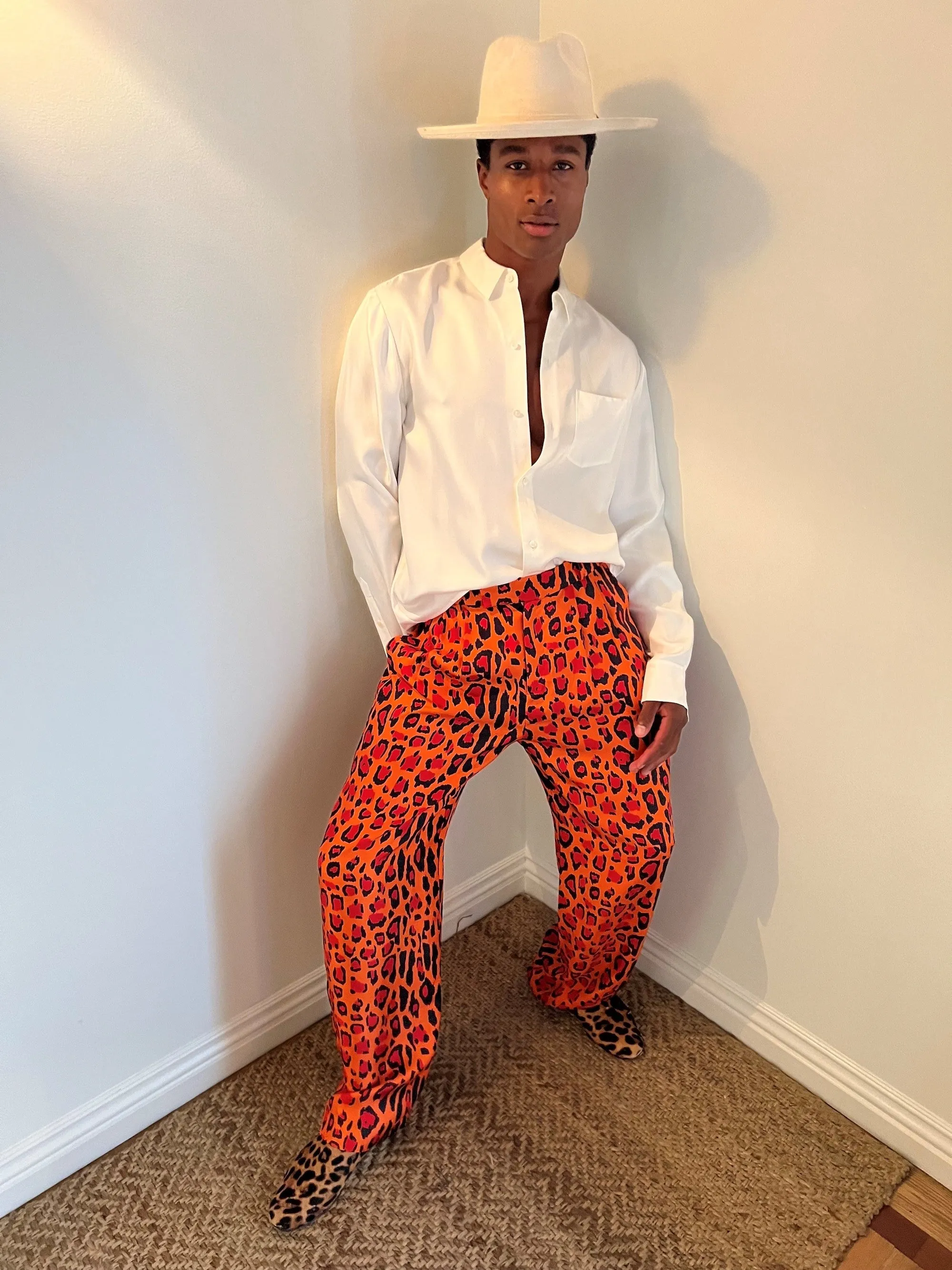 Ruben Long Sleeve Silk Shirt White Man