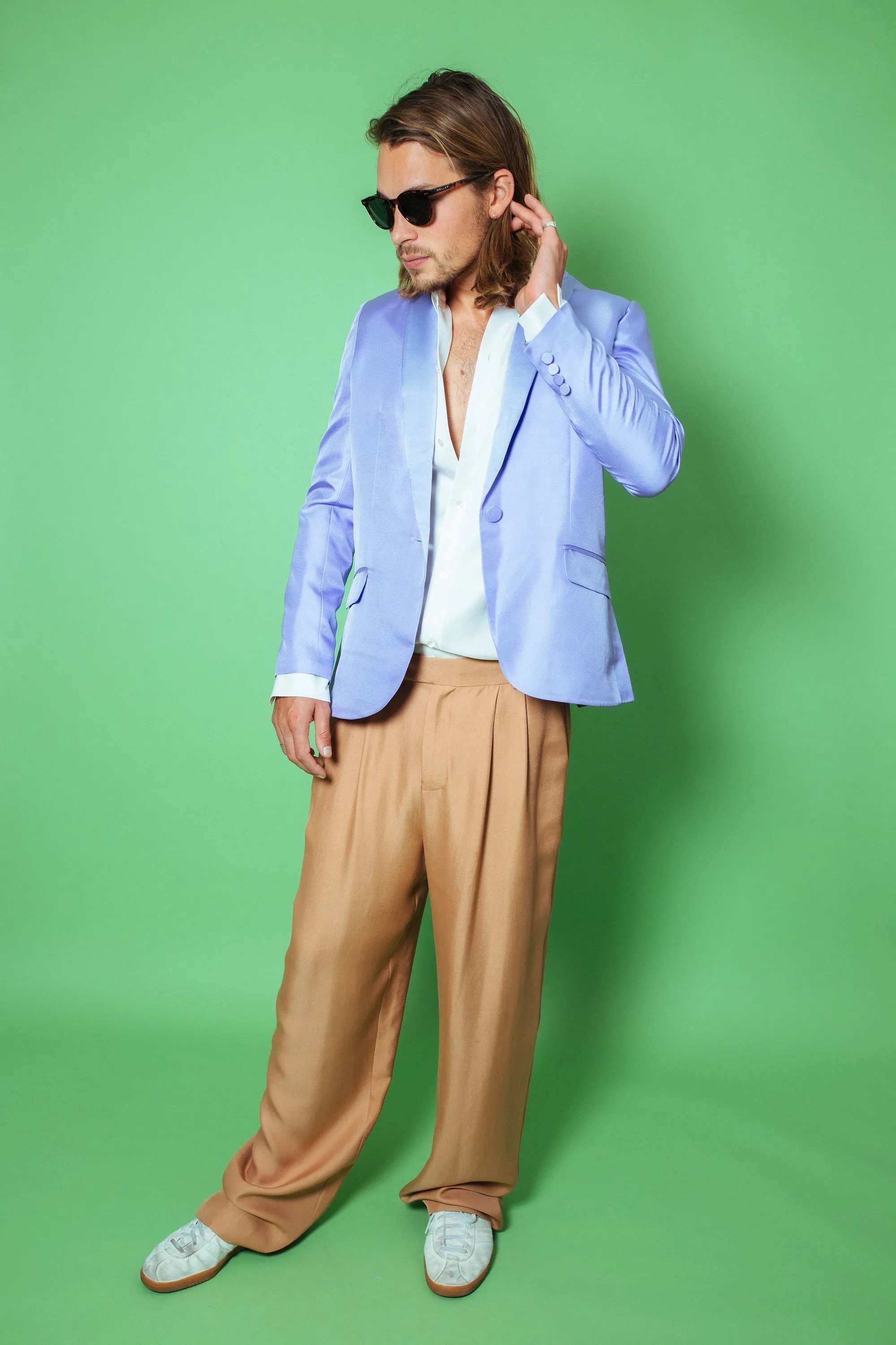 Ruben Long Sleeve Silk Shirt White Man