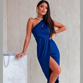 Ruched Cutout Single Shoulder Dress
