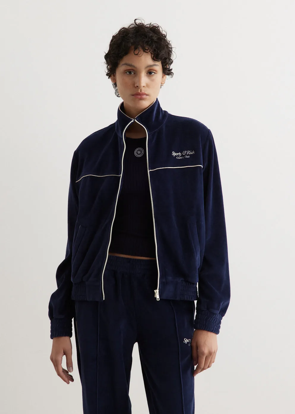 Script Velour Track Jacket