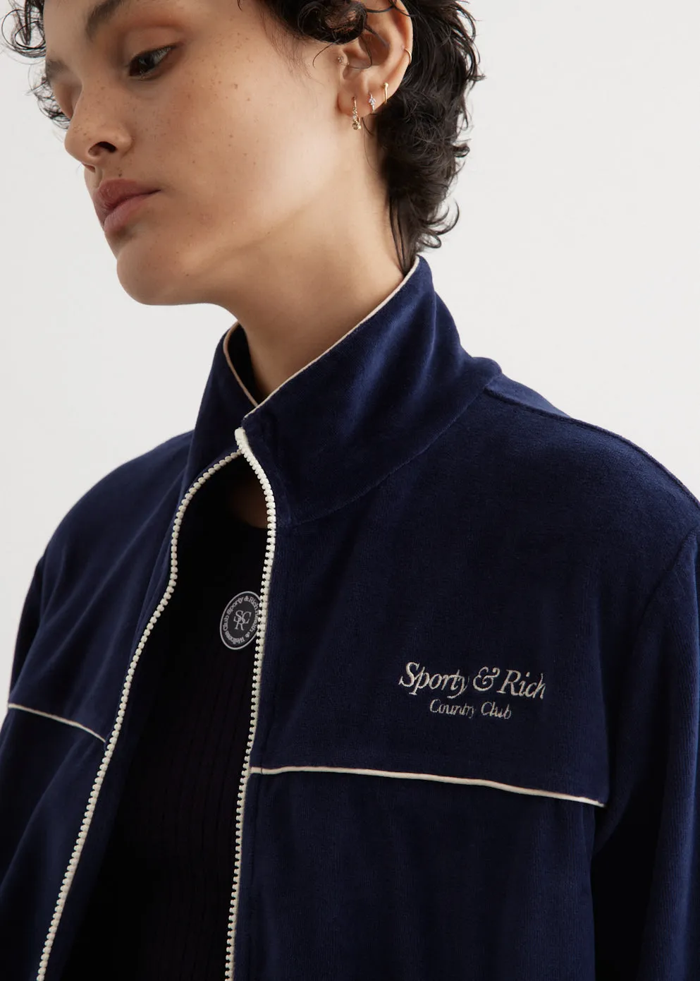 Script Velour Track Jacket