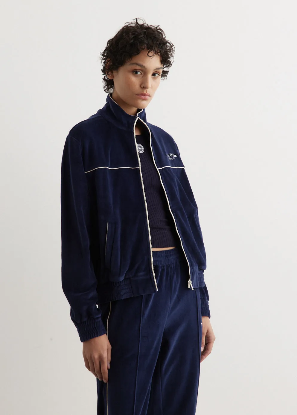 Script Velour Track Jacket