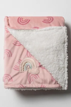 Sherpa Lined Blanket Pink