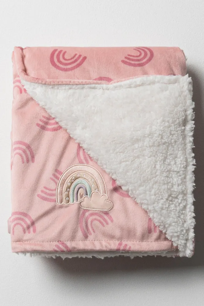Sherpa Lined Blanket Pink