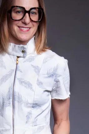 Short Sleeve Summer Jacket - Feathered Denim