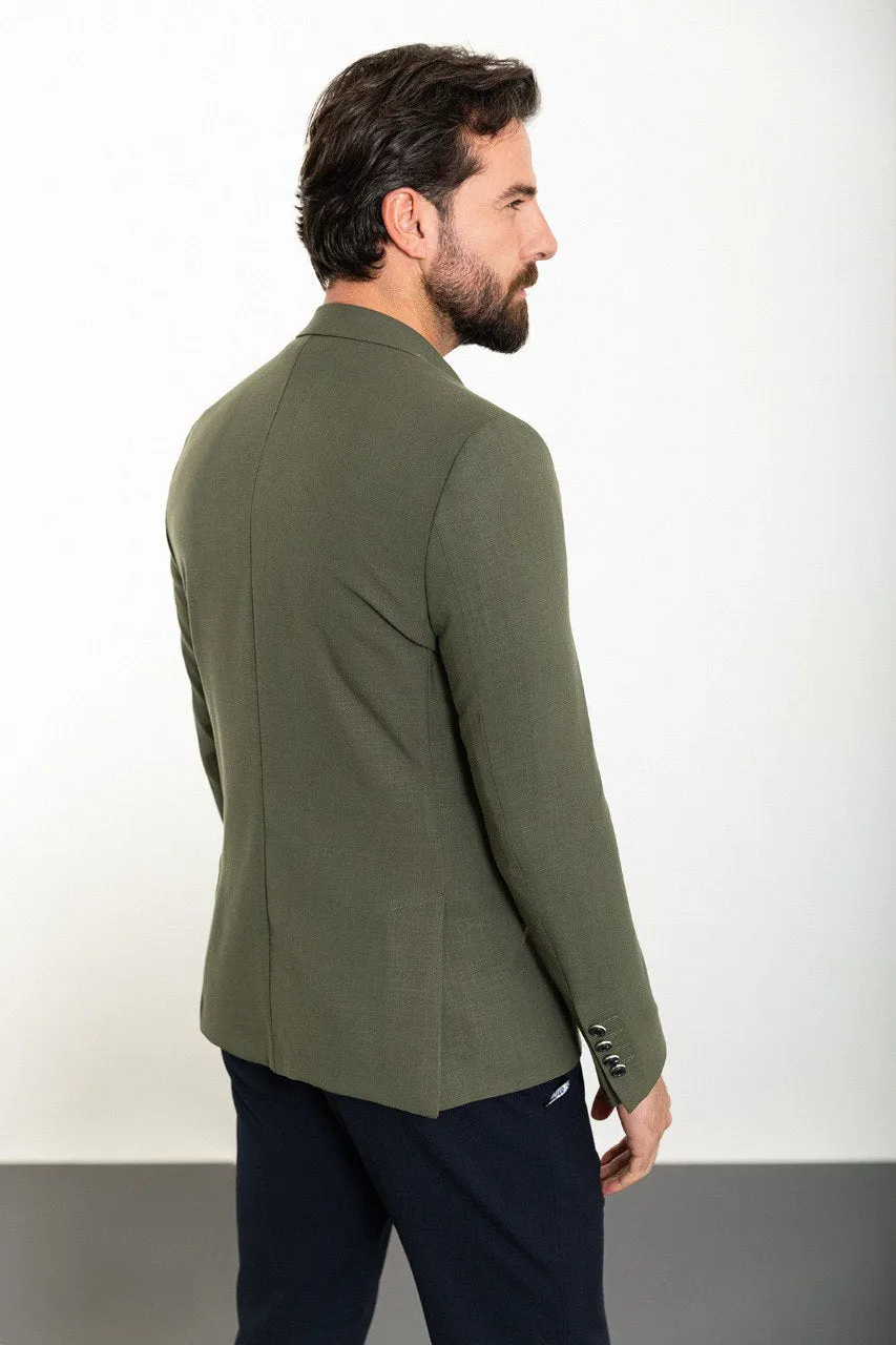 Simon Khaki Double Breasted Blazer