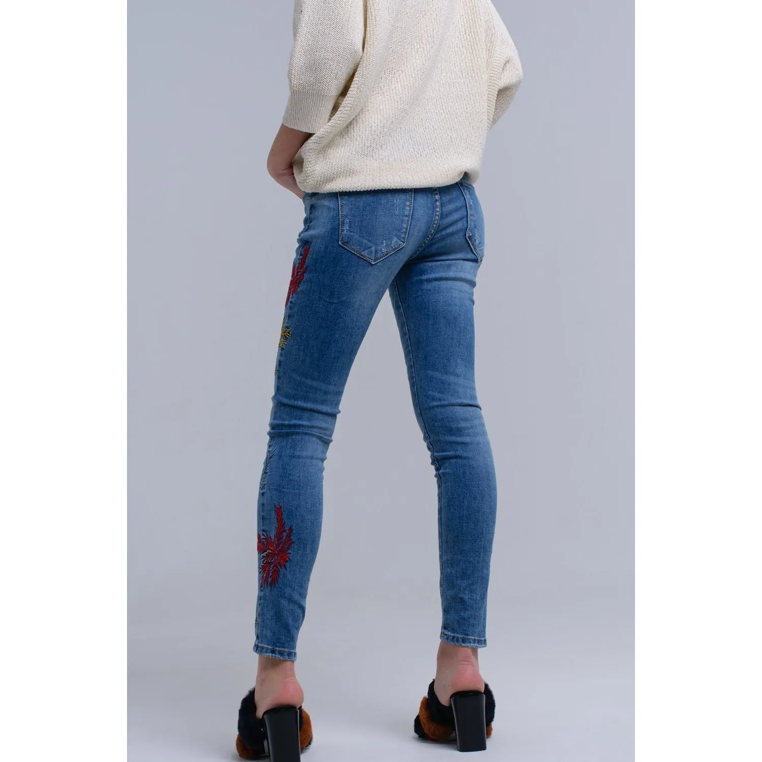 Skinny Embroidered Jeans