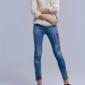 Skinny Embroidered Jeans