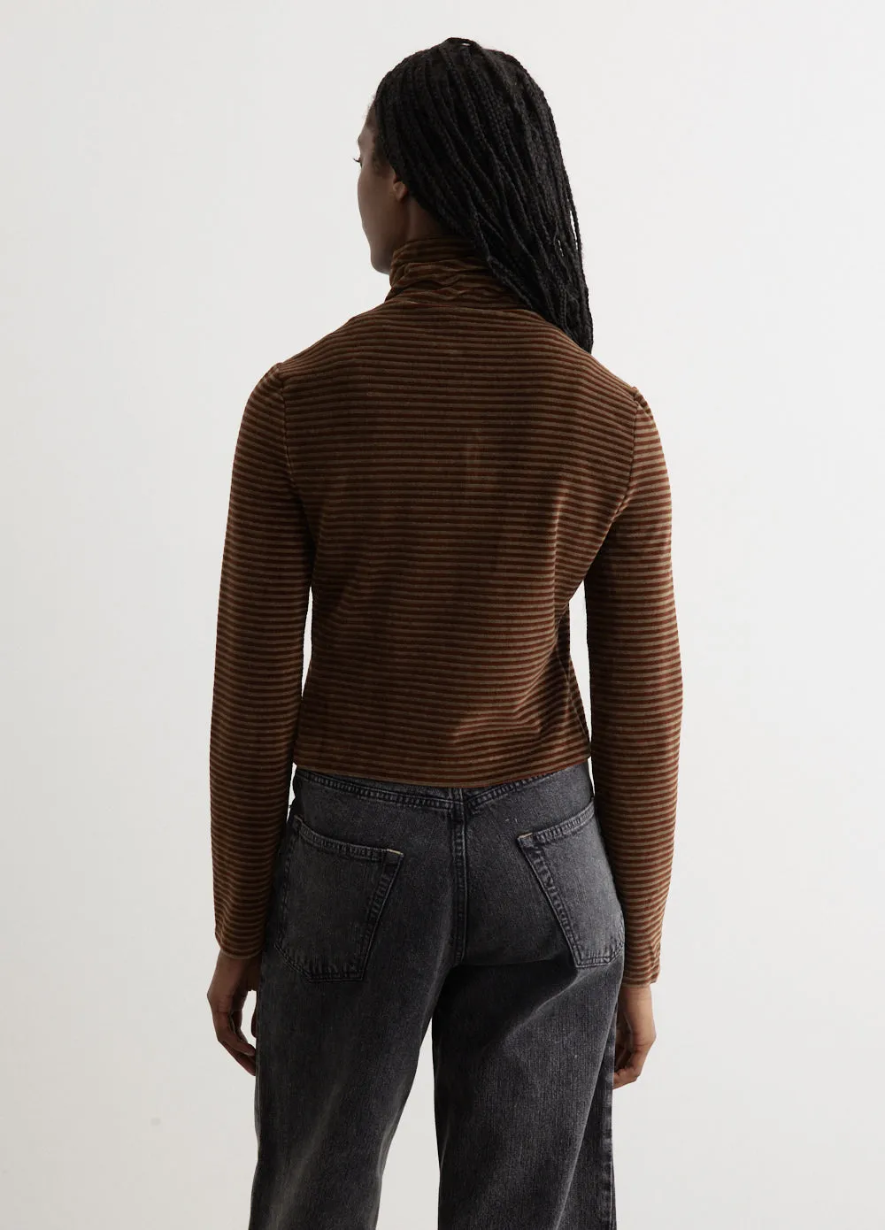 Slim Zip Long-Sleeve Scoobie Stripe Velour Jacket