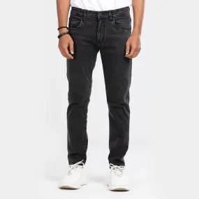 Smoke Wash Comfort Stretch Semi Fit Jeans - Charcoal