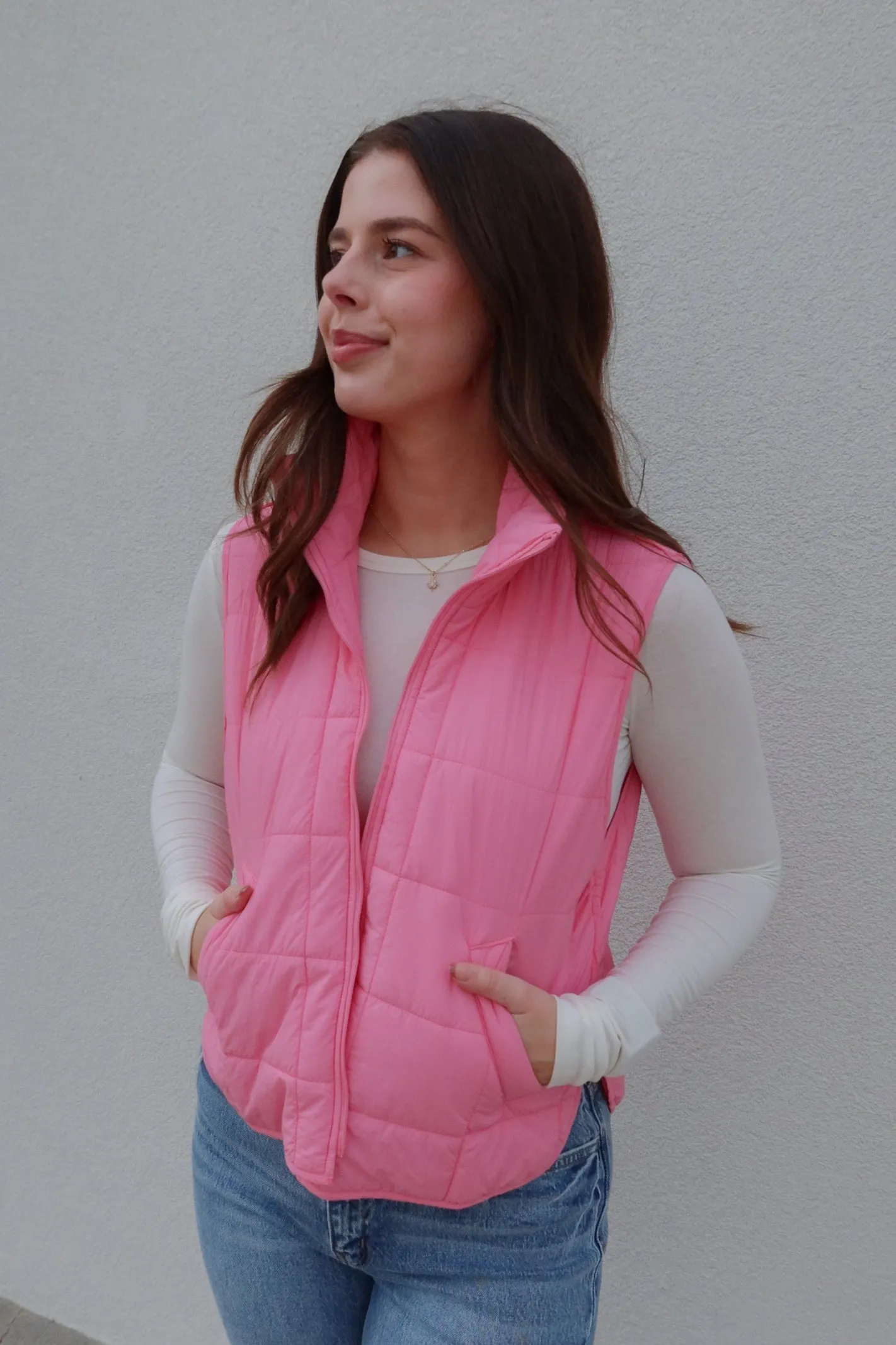So Much To Say Pink Puffer Vest