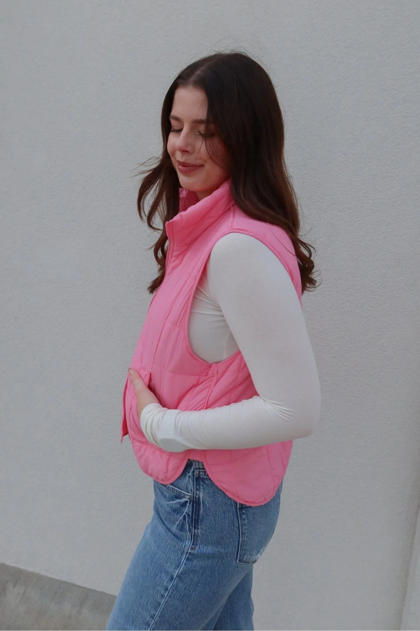 So Much To Say Pink Puffer Vest