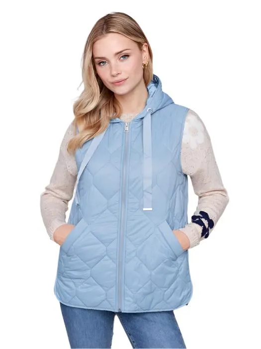 Solid Hexagon Quilted Vest C6322
