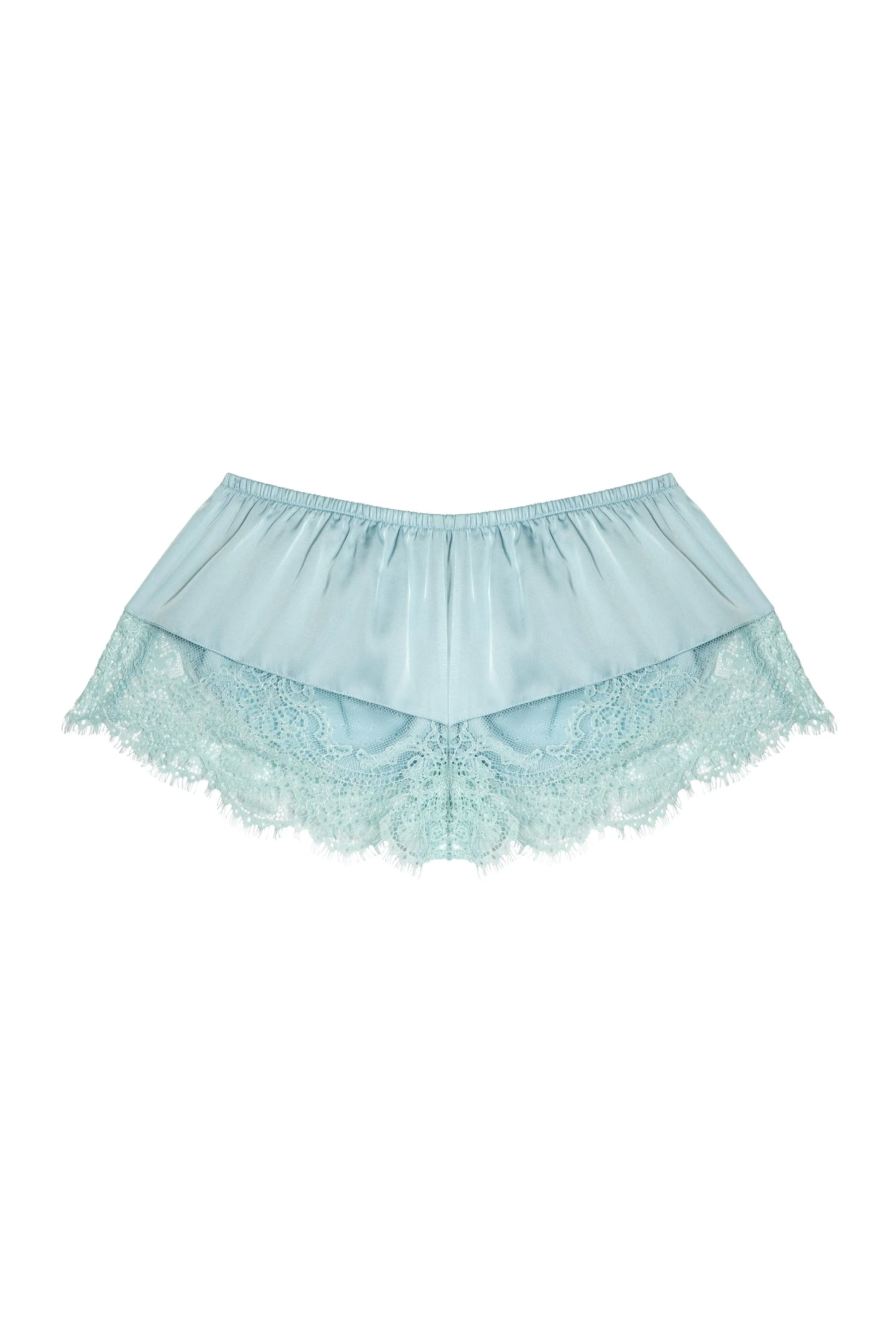 Sue Blue Satin and Lace Cami Set