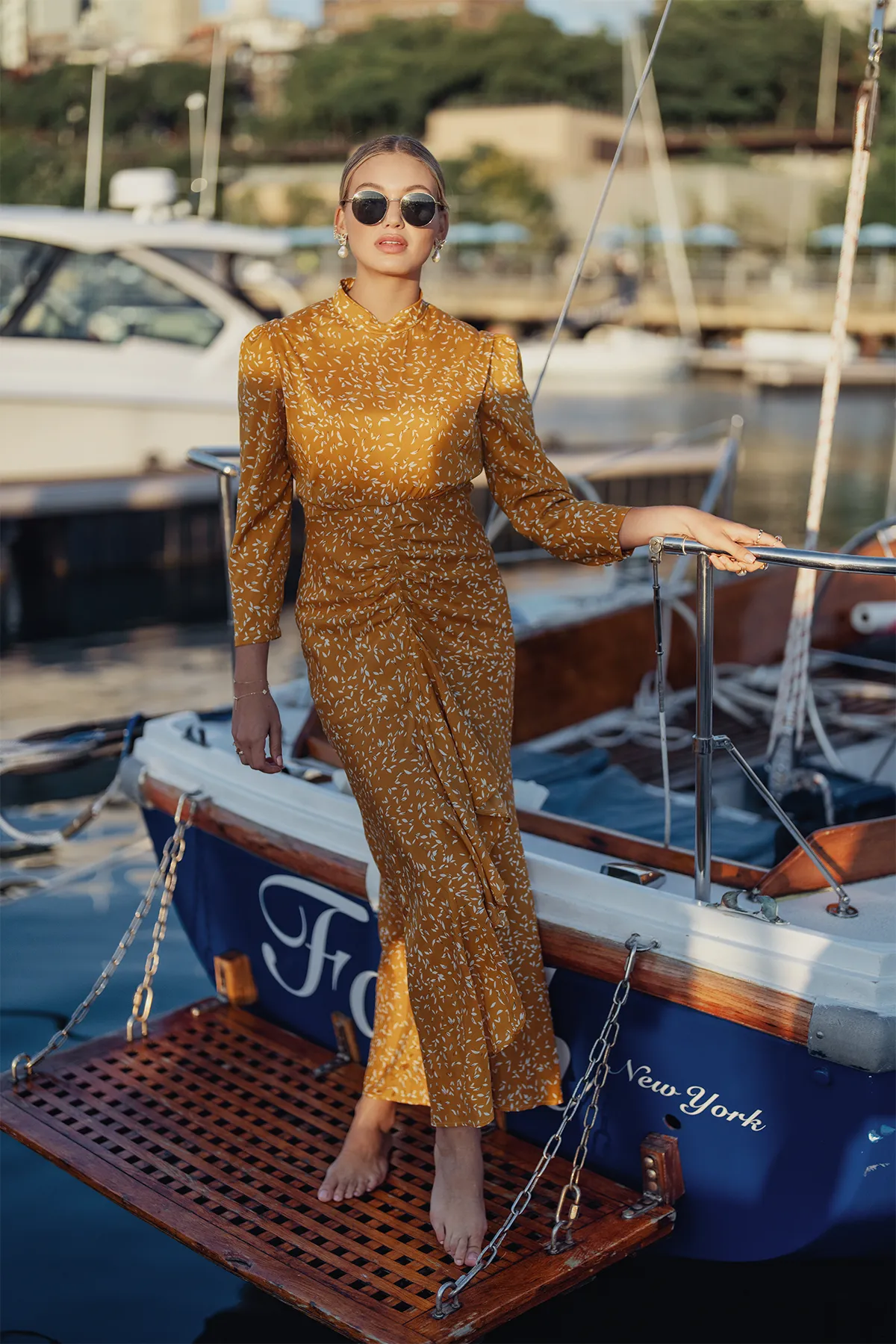 Terra Bloom Ruched Dress