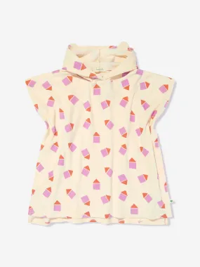 The Bonnie Mob Girls Surfer Terry Beach Hooded Robe in Ivory