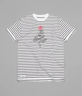 The Quiet Life Striped Rose T-Shirt - White / Black