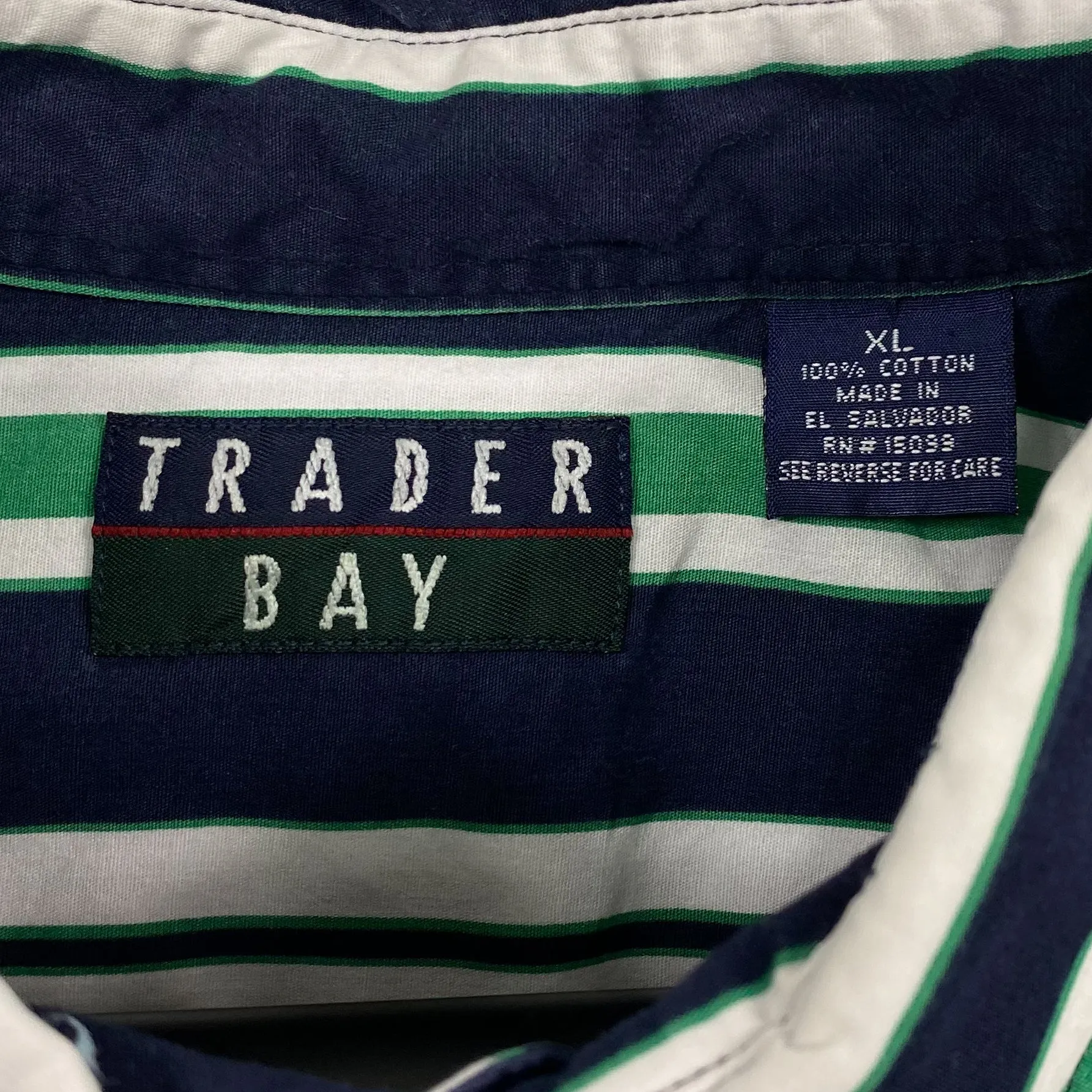 TRADER BAY Bold Multi Striped Short Sleeve Button-Up Shirt