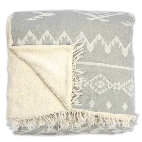 Turkish Fleece-Lined Throw - Atlas Grey