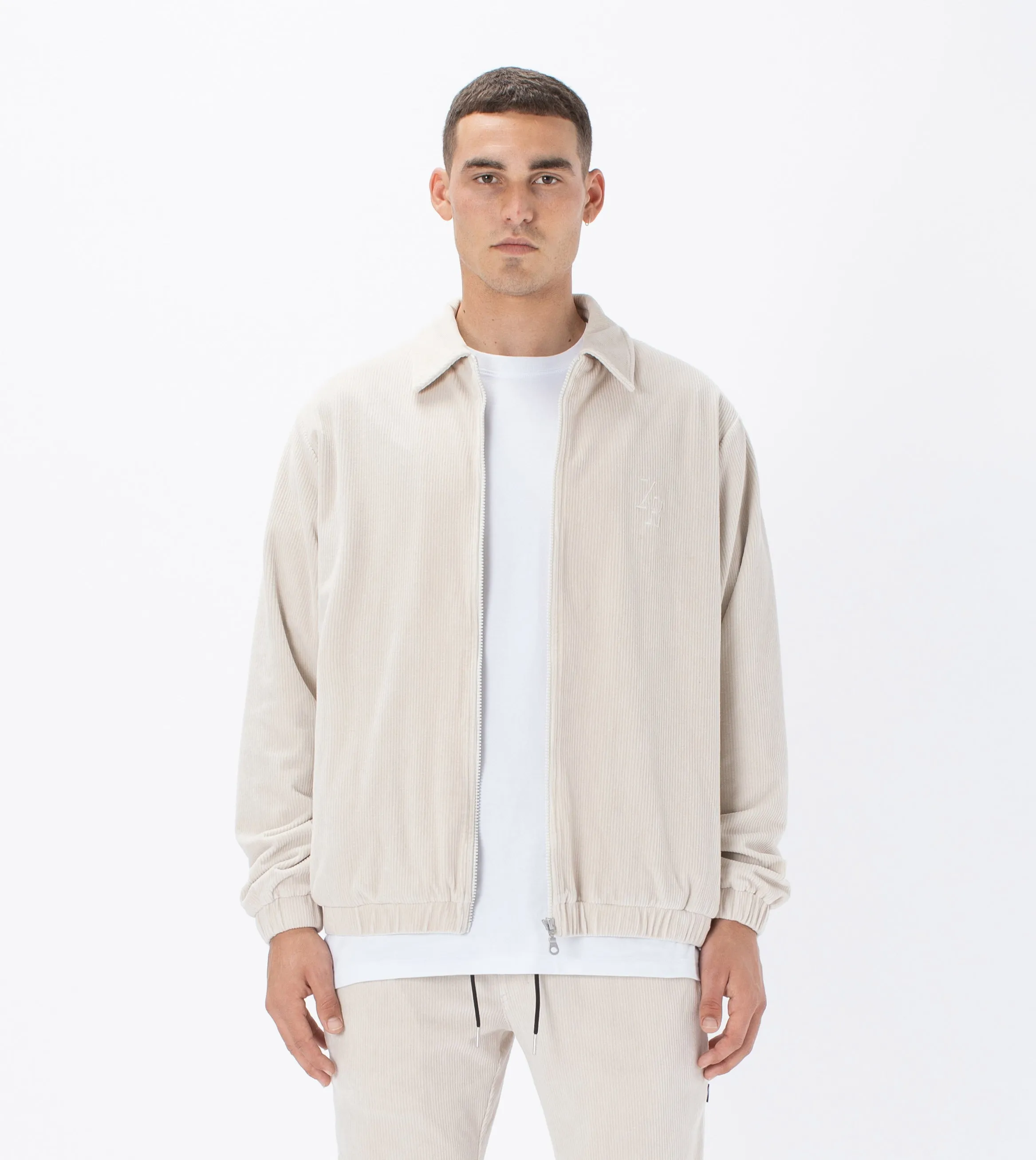 Velour Coach Jacket Beige
