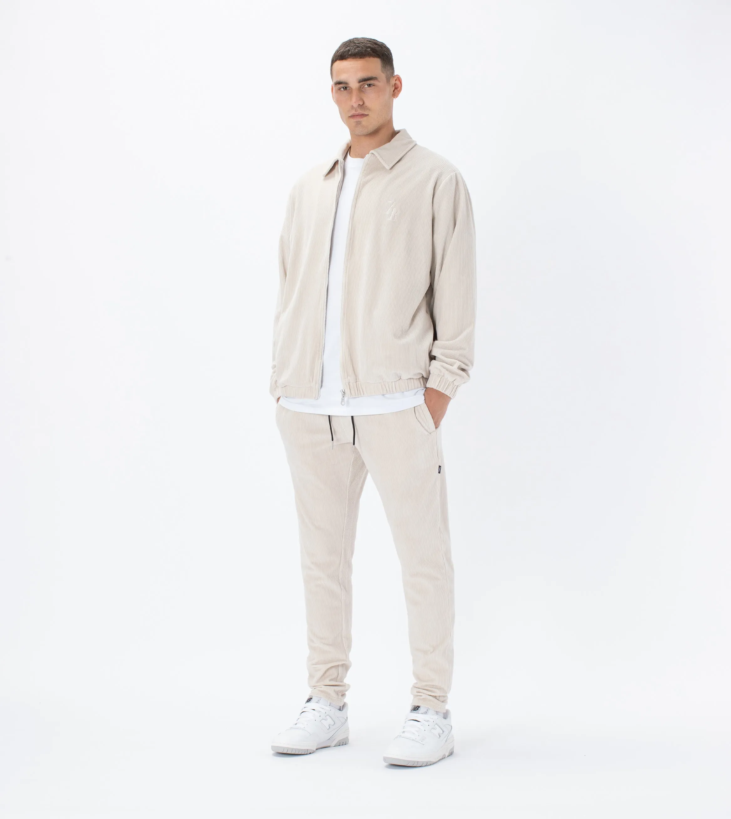 Velour Coach Jacket Beige