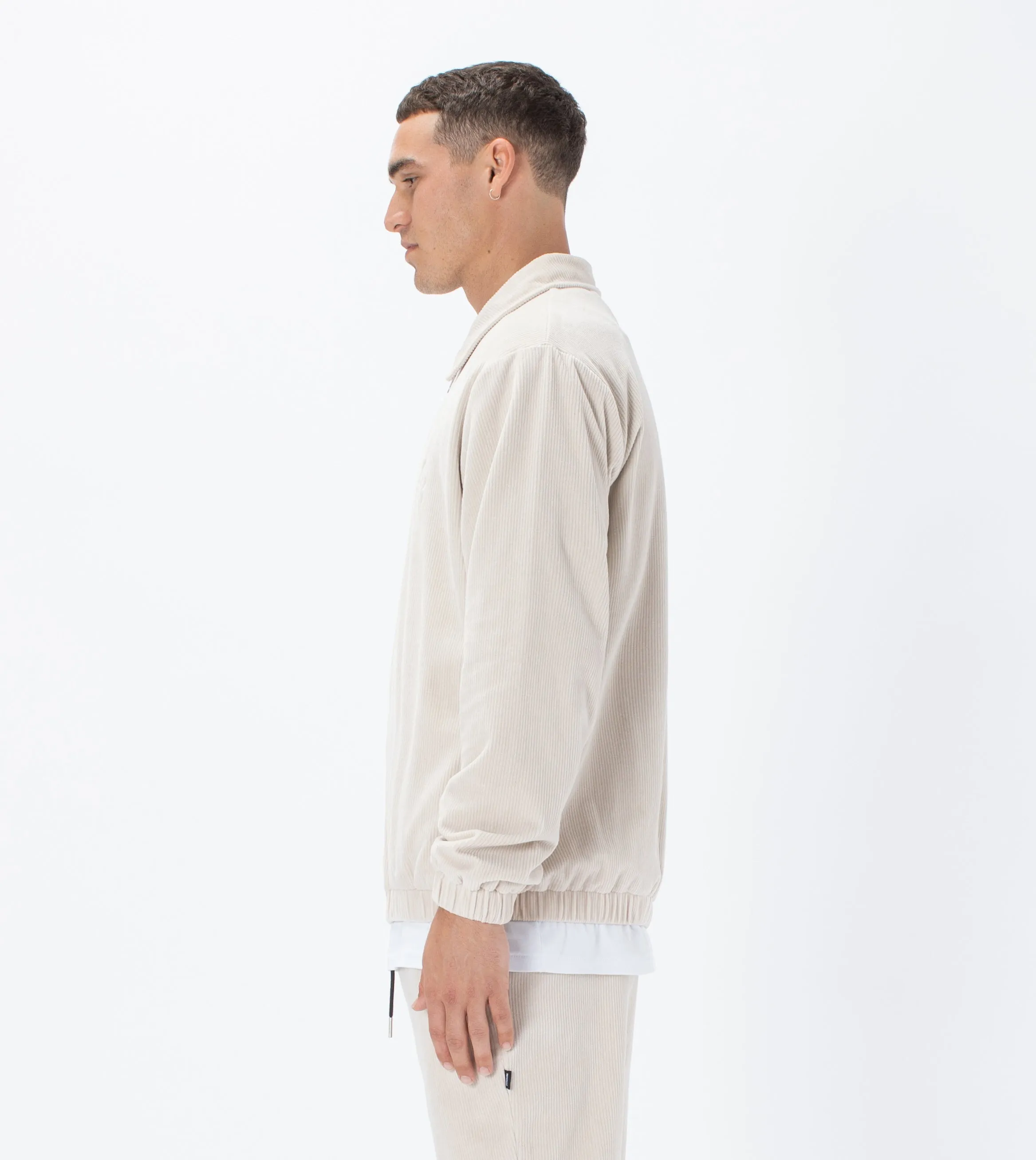 Velour Coach Jacket Beige
