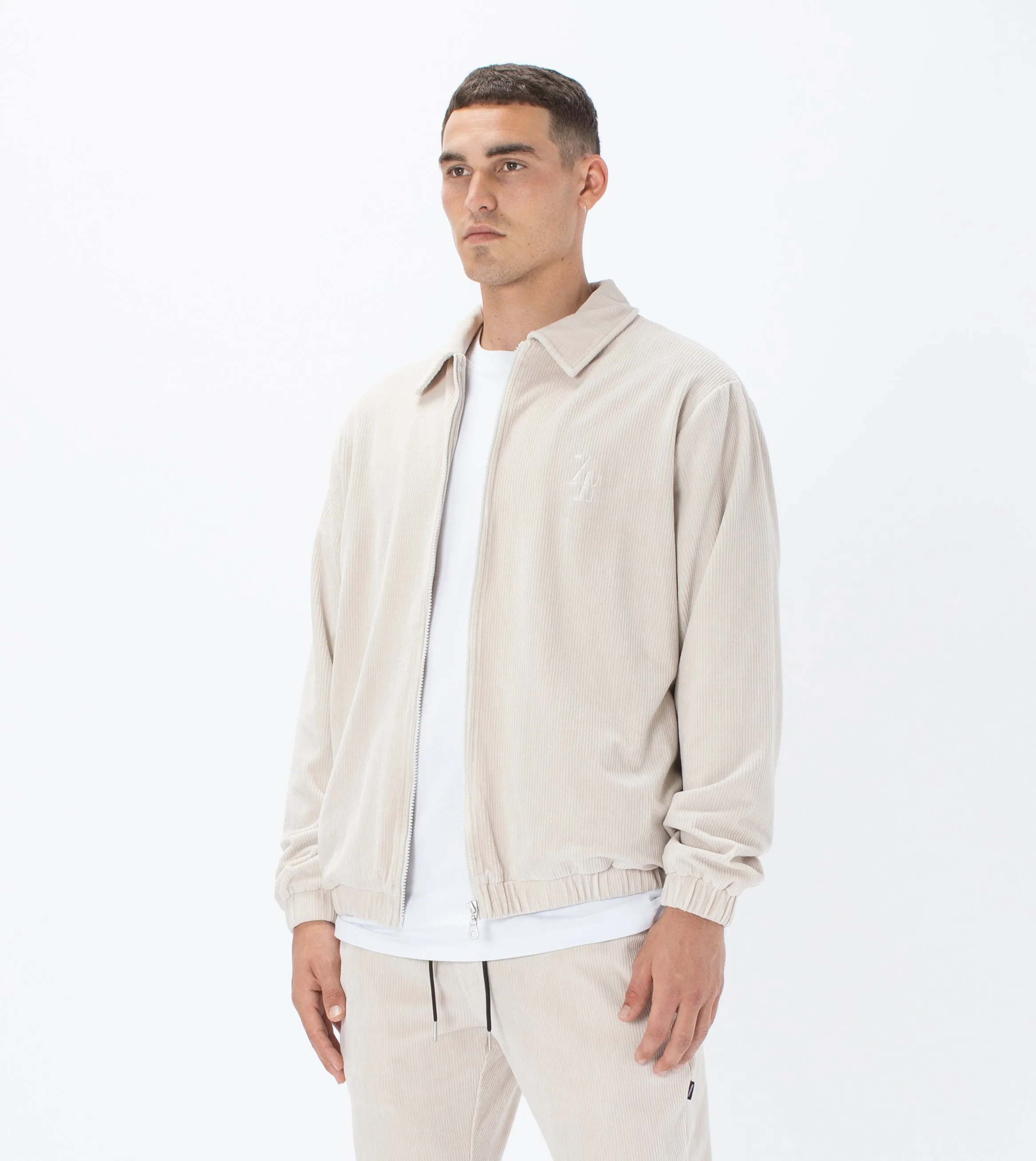 Velour Coach Jacket Beige