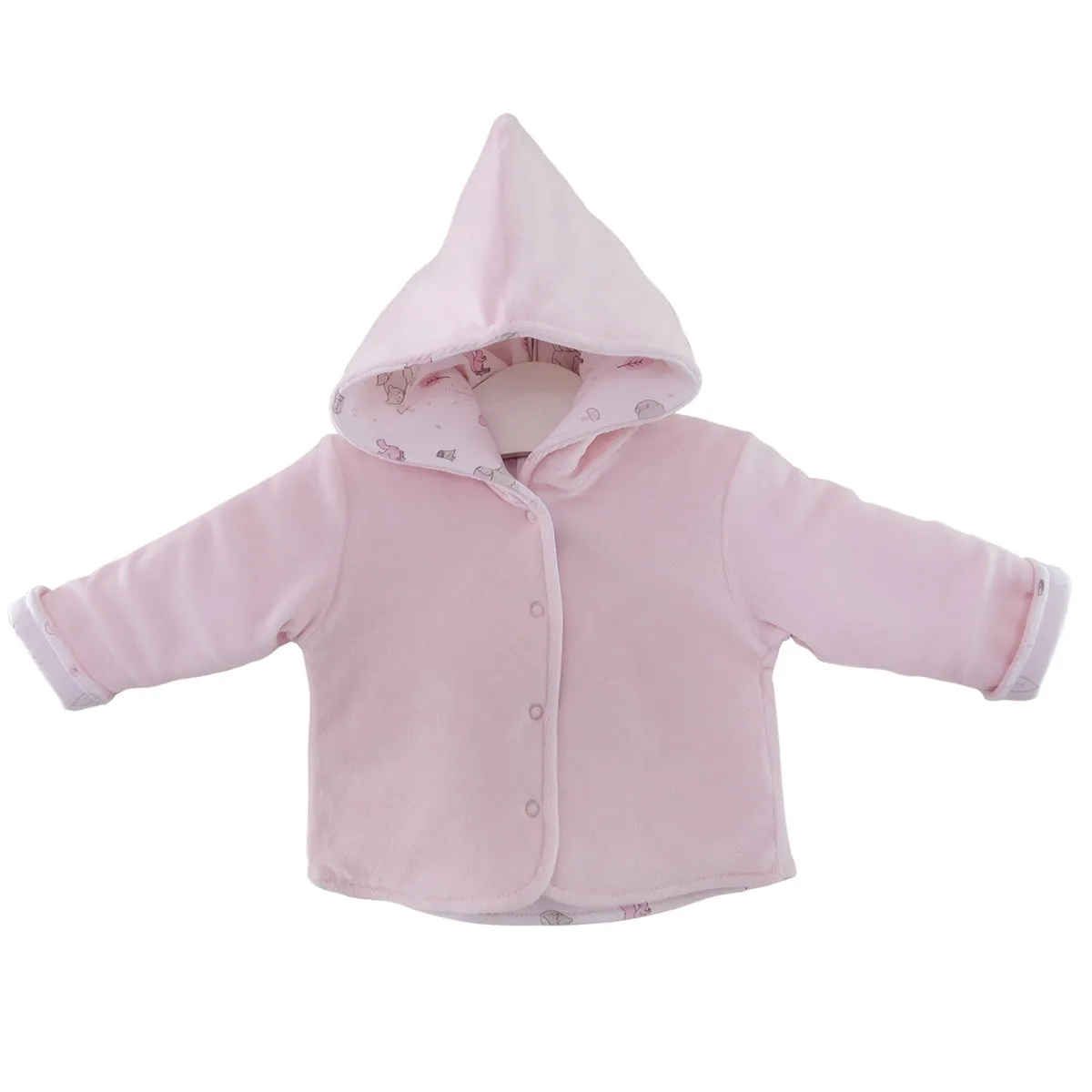 Velour Forest Animals Printed Jacket | Baby Girl