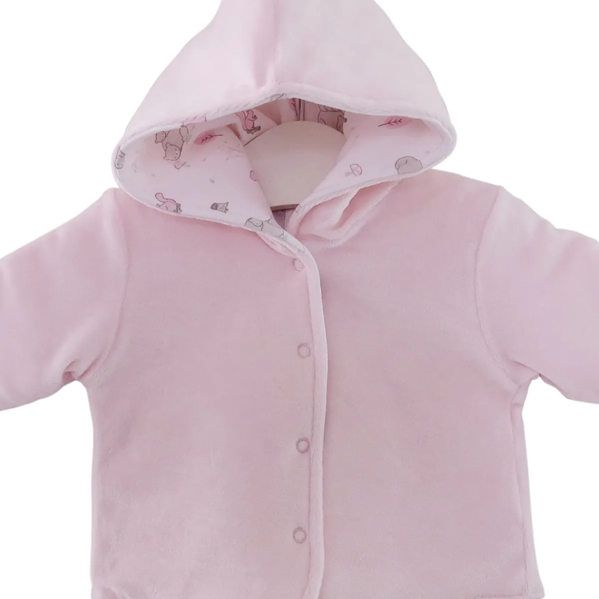 Velour Forest Animals Printed Jacket | Baby Girl
