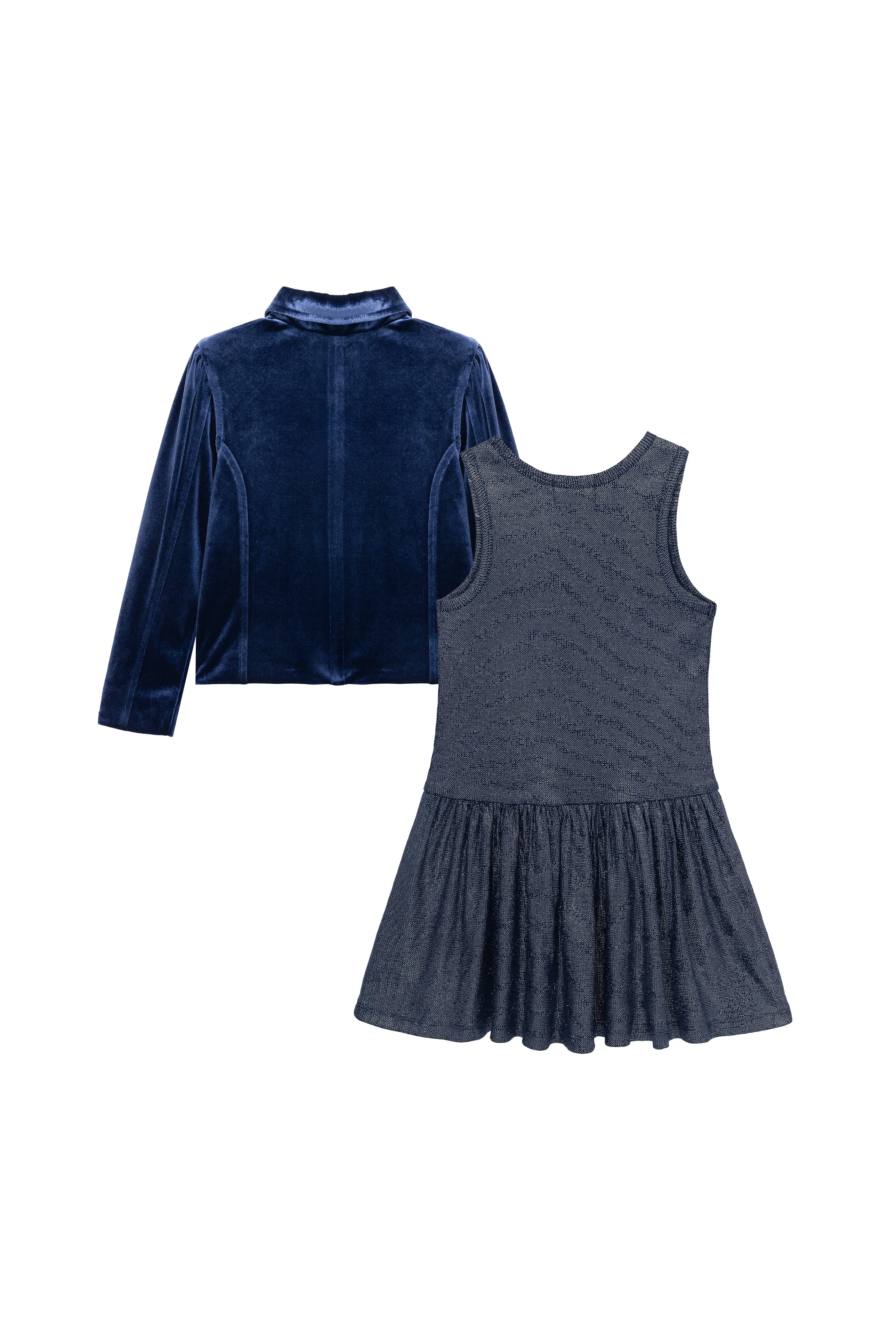 Velour Moto Jacket & Glitter Dress