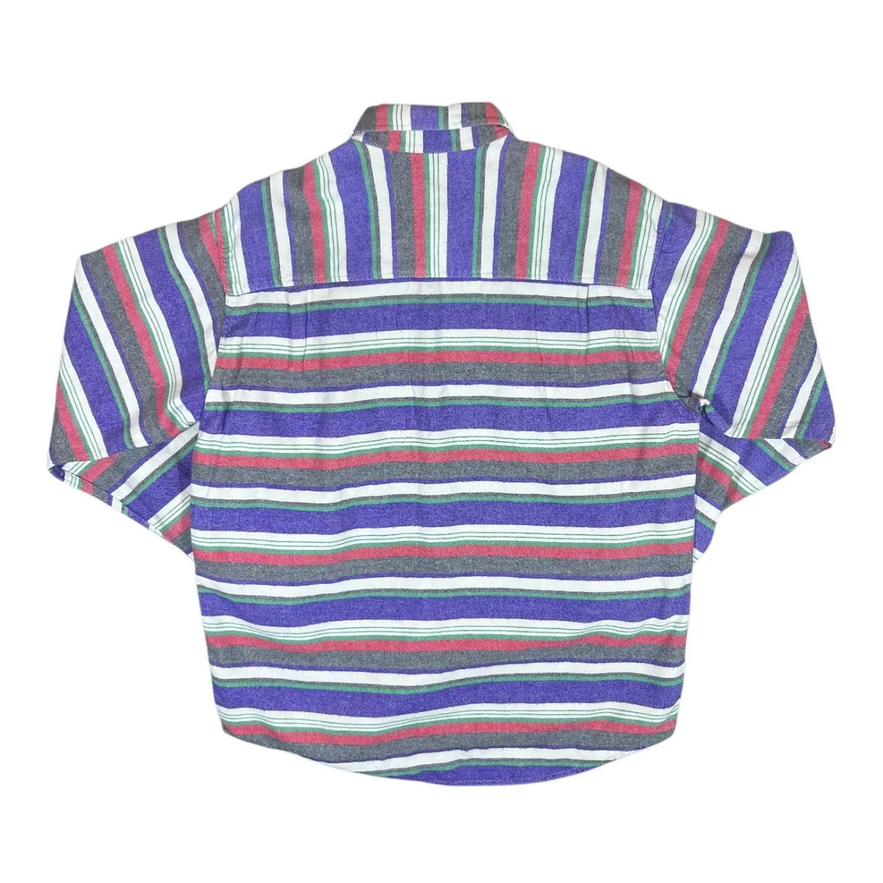 Vintage 90's ANDRE LEON Blanket Striped Long Sleeve Button-Up Flannel Shirt